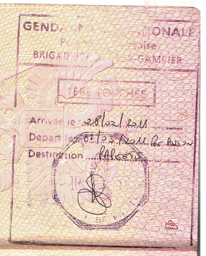 Въездная печать в паспорт Французской Полинезии при въезде через архипелаг Гамбье. French Polynesia Gambier Island entry/depart passport stamps