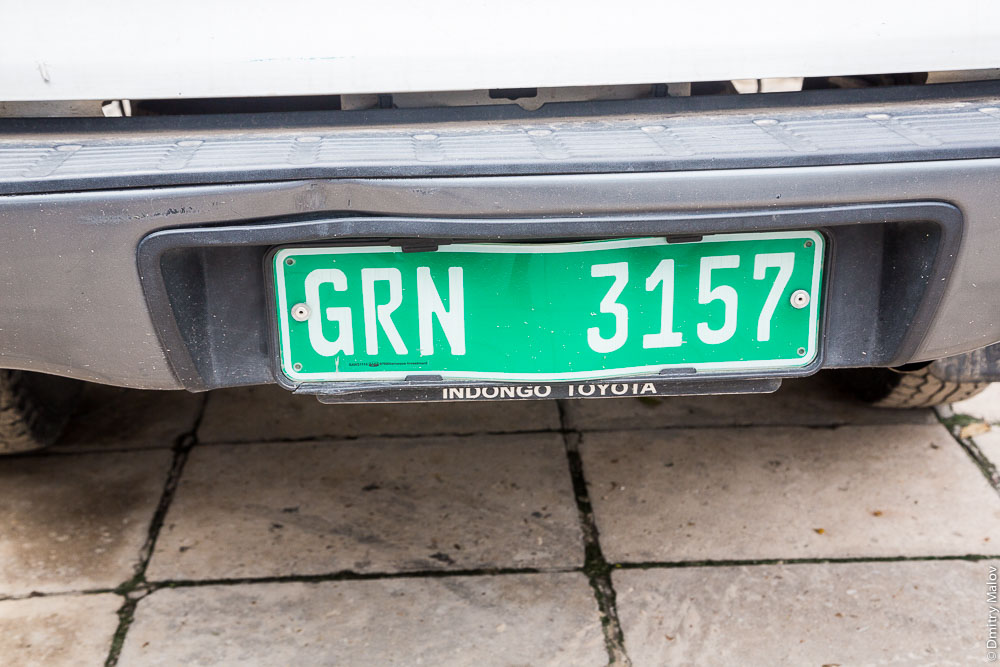GRN 3157. GRN3157. Car/Motor vehicle license plate, Katima Mulilo town, Caprivi strip, Namibia, Africa. Полоса Каприви, город Катима-Мулило, Намибия, Африка. Автомобильный номер