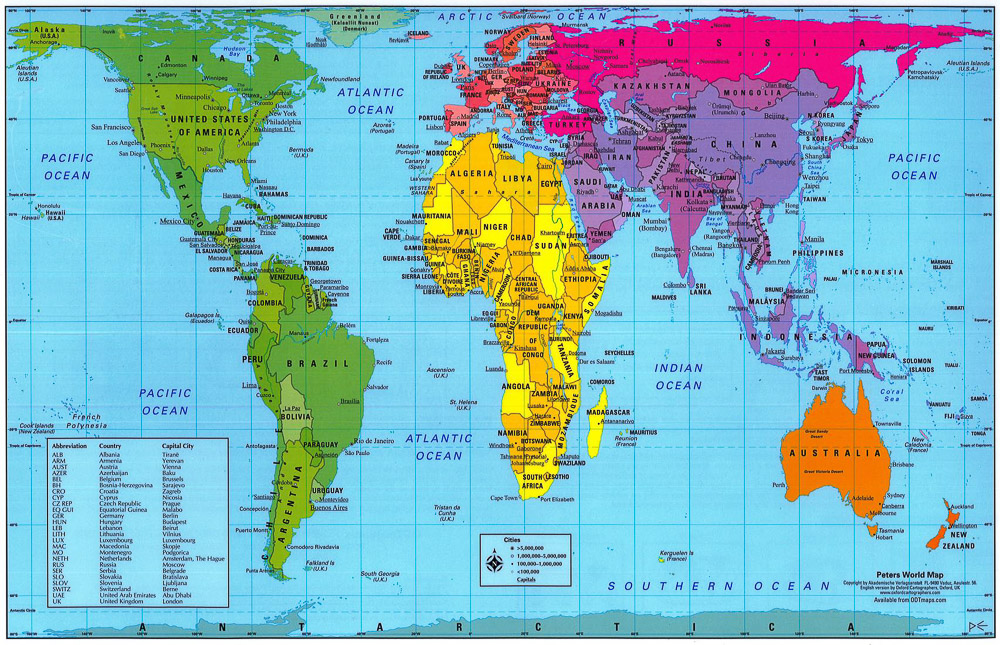 Карта мира петерса