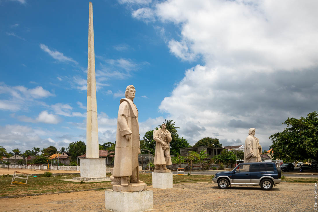 Памятник португальским первооткрывателям, Жуан де Сантарен, Перу Эшкобар, Сан-Томе и Принсипи